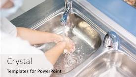  Presentation with medical assistant - Cool new PPT theme with young-assistant-nurse-or-doctor backdrop and a soft green colored foreground