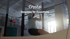  Presentation with frp bars - Audience pleasing presentation theme consisting of young athlete exercising on bars backdrop and a  colored foreground