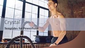  Presentation with cables - Slides enhanced with young-athlete-exercising-with-cables background and a light blue colored foreground