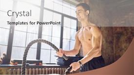  Presentation with effect - PPT theme having young-athlete-in-training background and a light gray colored foreground