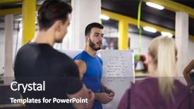  Presentation with instruction - Colorful slide deck enhanced with young athletes getting instruction backdrop and a  colored foreground