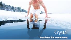  Presentation with winter ice - Audience pleasing presentation consisting of young-athletic-man-going backdrop and a teal colored foreground
