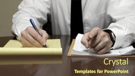  Presentation with attorney - Presentation theme consisting of young-attorney-lawyer-at-desk background and a tawny brown colored foreground