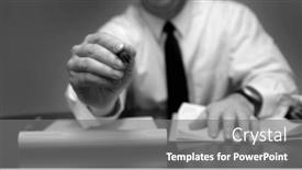  Presentation with attorney - Presentation design with young-attorney-lawyer-at-desk background and a gray colored foreground