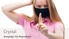  Presentation with attention - Amazing presentation having young-attractive-blond-woman-wearing backdrop and a lemonade colored foreground