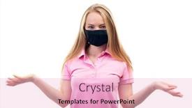  Presentation with covid - Presentation theme consisting of young-attractive-blond-woman-wearing background and a lemonade colored foreground