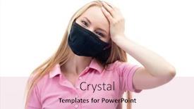  Presentation with covid - PPT theme with young-attractive-blond-woman-wearing background and a lemonade colored foreground