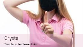  Presentation with attention - Presentation theme consisting of young-attractive-blond-woman-wearing background and a lemonade colored foreground