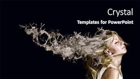  Presentation with hair - Presentation enhanced with young-attractive-blond-woman background and a black colored foreground