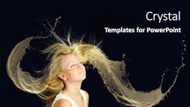  Presentation with hair - Colorful presentation theme enhanced with young-attractive-blond-woman backdrop and a black colored foreground