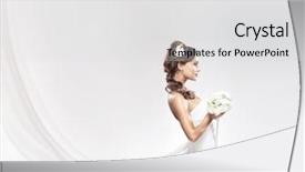  Presentation with bride - Presentation theme enhanced with young attractive bride background and a light gray colored foreground