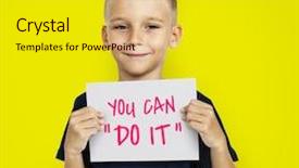  Presentation with young business people - Theme with young attractive business people background and a lemonade colored foreground