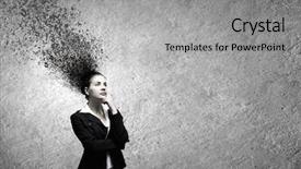  Presentation with thoughts - Amazing theme having beauty doubt thinking female decision - young attractive businesswoman with thoughts backdrop and a light gray colored foreground