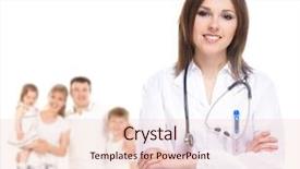  Presentation with doctor family - Amazing PPT layouts having young attractive family doctor isolated backdrop and a lemonade colored foreground