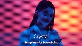  Presentation with scrolling - Cool new presentation theme with young-attractive-female-office-worker backdrop and a ocean colored foreground