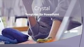  Presentation with females - PPT theme having young-attractive-females-fashion-designers background and a gray colored foreground