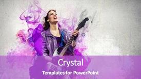  Presentation with electric guitar - Colorful presentation enhanced with young attractive rock girl playing backdrop and a purple colored foreground