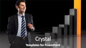  Presentation with successful - Cool new PPT theme with young attractive successful businessman with a 3d graphic backdrop and a dark gray colored foreground