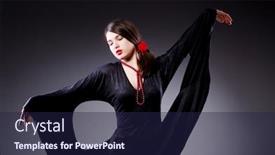  Presentation with dancing - PPT theme with young attractive woman dancing flamenco background and a navy blue colored foreground