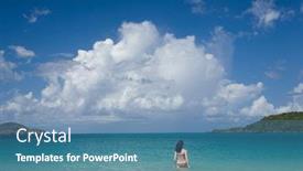  Presentation with virgin islands - Colorful slides enhanced with young attractive woman enjoys sunny day at caribbean beach st thomas virgin islands backdrop and a teal colored foreground