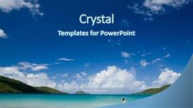  Presentation with virgin islands - PPT theme consisting of young attractive woman enjoys sunny day at caribbean beach st thomas virgin islands background and a ocean colored foreground