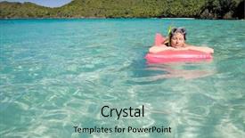  Presentation with virgin islands - Slides featuring young attractive woman enjoys sunny day at caribbean beach st thomas virgin islands background and a mint green colored foreground