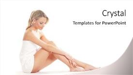  Presentation with weird spa - PPT layouts having young attractive woman getting spa background and a white colored foreground
