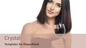  Presentation with alcoholic - Colorful theme enhanced with young-attractive-woman-holding-glass backdrop and a coral colored foreground