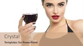  Presentation with glass - Amazing theme having young-attractive-woman-holding-glass backdrop and a coral colored foreground
