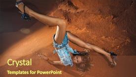  Presentation with head - Presentation with young attractive woman is falling background and a tawny brown colored foreground