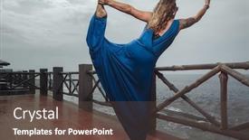  Presentation with dance - Beautiful slide set featuring young-attractive-woman-practicing-yoga backdrop and a tawny brown colored foreground