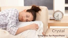  Presentation with sleeping - Audience pleasing slide deck consisting of young-attractive-woman-sleeping backdrop and a lemonade colored foreground