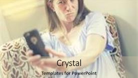  Presentation with lighting - Slide set with young attractive woman taking selfie picture at home with cross processed lighting effect background and a lemonade colored foreground