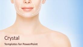  Presentation with wind energy close up portrait - Slide set featuring young attractive woman with arrow background and a  colored foreground