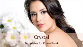  Presentation with pregnant woman cleaning - PPT theme enhanced with young attractive woman with clean background and a lemonade colored foreground