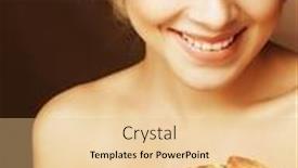  Presentation with cookies - Audience pleasing theme consisting of young-attractive-woman-with-cookies backdrop and a lemonade colored foreground