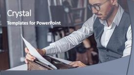  Presentation with office farewell - Cool new presentation theme with young author with a screenplay backdrop and a gray colored foreground