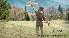  Presentation with aviation - Presentation design enhanced with sunny day travell jorney aviation background and a mint green colored foreground