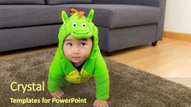  Presentation with fancy dress - Beautiful slide set featuring young baby boy dressed backdrop and a tawny brown colored foreground