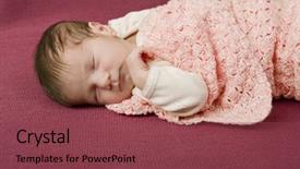  Presentation with baby sleeping - Theme having young baby sleeping studio picture background and a  colored foreground