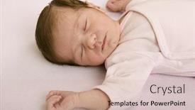  Presentation with sleeping baby - Audience pleasing slides consisting of young baby sleeping studio picture backdrop and a soft green colored foreground