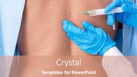  Presentation with chiropractor - PPT theme with young-back-injured-man-visiting background and a coral colored foreground