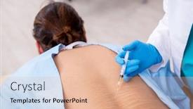  Presentation with chiropractor - Colorful PPT layouts enhanced with young-back-injured-man-visiting backdrop and a coral colored foreground