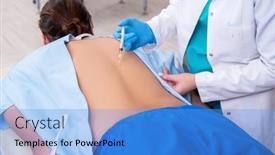  Presentation with chiropractor - Amazing theme having young-back-injured-man-visiting backdrop and a light blue colored foreground