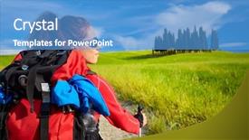  Presentation with italy - Audience pleasing PPT theme consisting of young-backpacker-traveling-along-italy backdrop and a teal colored foreground