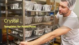  Presentation with bundt - Presentation theme featuring young-baker-pushes-a-tray background and a tawny brown colored foreground