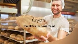  Presentation with baking - PPT theme featuring young-baker-shows-a-fresh background and a coral colored foreground