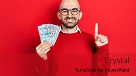  Presentation with bald - PPT layouts having young-bald-man-holding-peruvian background and a crimson colored foreground