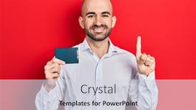  Presentation with bald - Presentation theme consisting of young-bald-man-holding-ssd background and a lemonade colored foreground