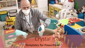  Presentation with medical teacher - Theme enhanced with young-bald-man-preschool-teacher background and a  colored foreground